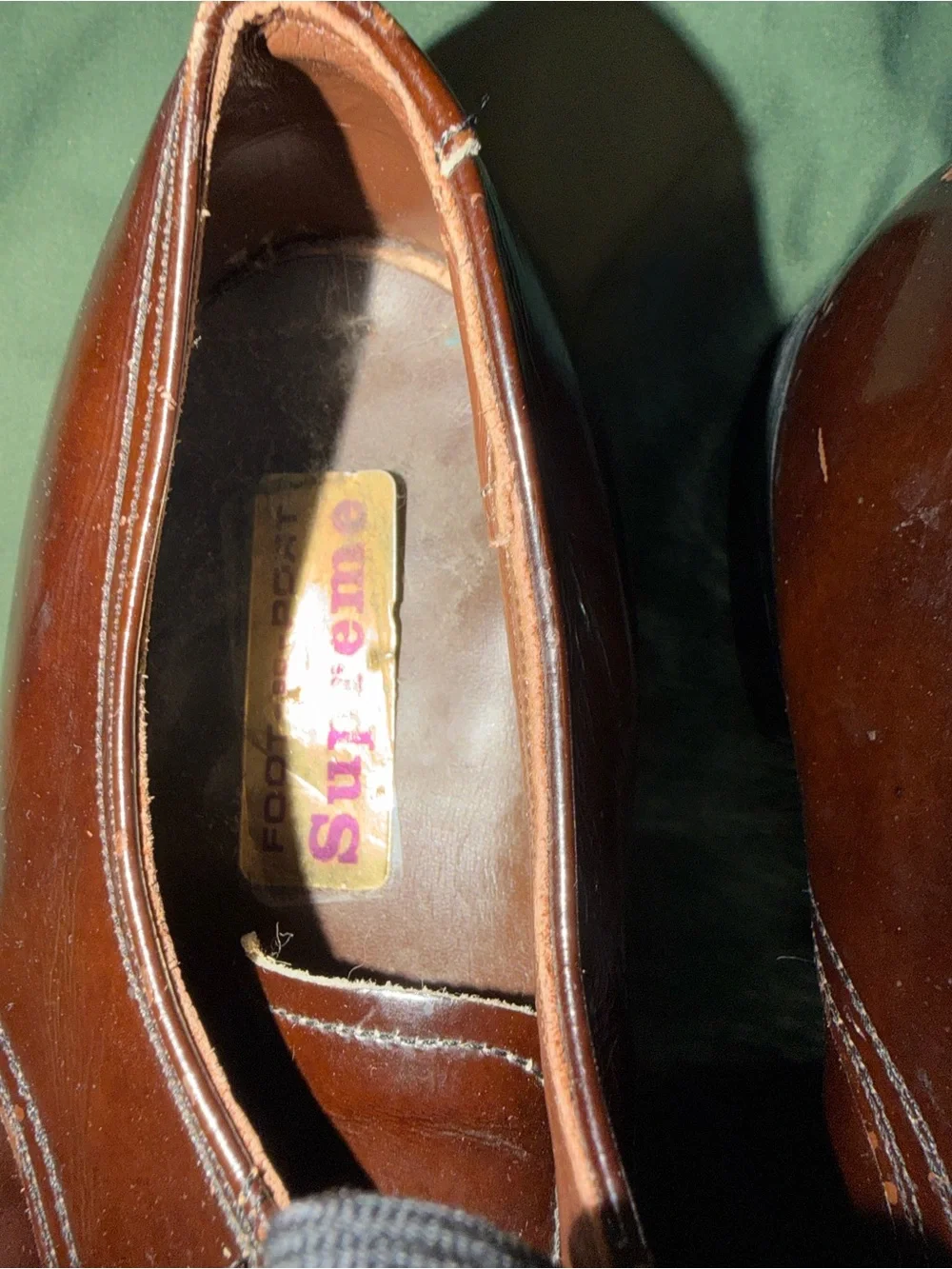 Supreme Brown Two-Tone Leather Oxford Shoes
